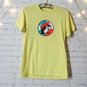 Buc-ees Texas Sunshine Yellow Logo Graphic Tee Tshirt Size Small